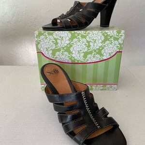 Sofft Black Strappy Heeled Sandals